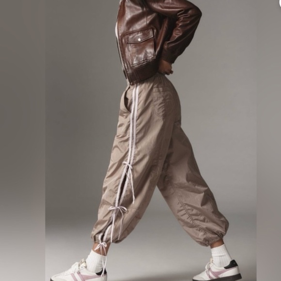 Anthropologie Pants - Anthropologie Daily Practice Side-Tie Elastic Waist Athletic Windbreaker Pants